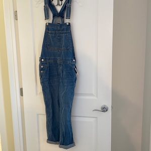 Relaxed Denim Overalls With Washwell